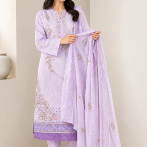Pastel Lilac Embroidered Three-Piece Suit