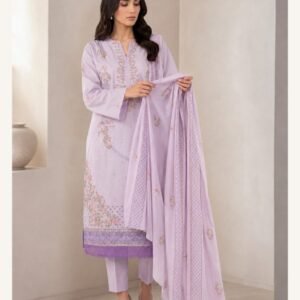 Pastel Lilac Embroidered Three-Piece Suit